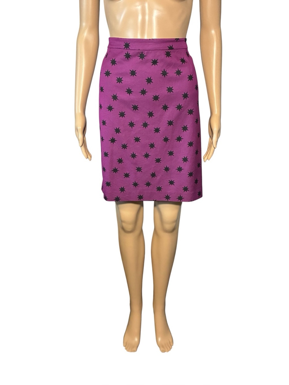 Halogen Women's A-Line Skirt Size 16 Star Pattern Lined Zip Closure Knee Length